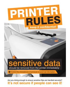 Data Security Poster - Printer Rules | 420mm x 594mm | Synthetic Paper