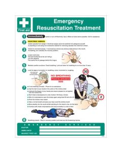 Emergency Resuscitation Treatment Wall Panel | 450mm x 600mm | Rigid Plastic