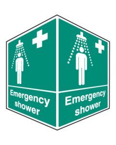 Emergency Shower - Projecting Safety Signs | 150mm x 200mm | Rigid Plastic