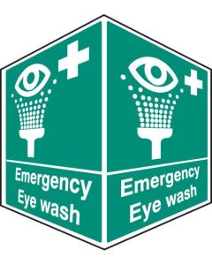 Emergency Eye Wash - Projecting Safety Signs | 150mm x 200mm | Rigid Plastic