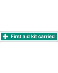 First Aid Kit Carried Safety Signs | 300mm x 50mm | Face Adhesive Vinyl