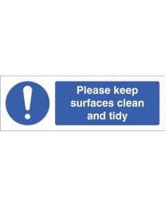 Please Keep Surfaces Clean and Tidy Safety Signs