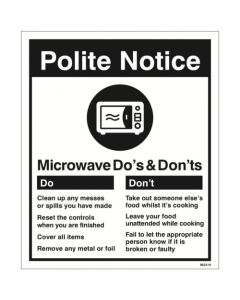 Microwave - Do's & Don'ts Signs | 250mm x 300mm | Rigid Plastic