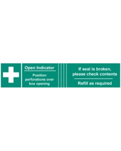 First Aid Box Tamper Labels (Roll of 50) | 82mm x 23mm | Self Adhesive Vinyl