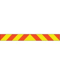 ECE70 Vehicle Marking Plate with Red/Yellow Reflective Chevron | 1200mm x 140mm | Aluminium