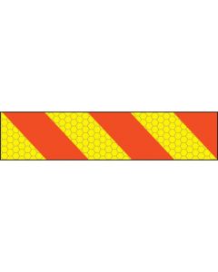 ECE70 Vehicle Marking Plate with Right Hand Red/Yellow Reflective Chevron | 600mm x 140mm | Aluminium