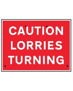 Caution Lorries Turning Re-Flex Temporary Traffic Signs (Class RA1) | 600mm x 450mm