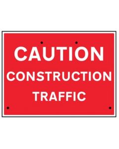 Caution Construction Traffic Re-Flex Temporary Traffic Signs (Class RA1) | 600mm x 450mm