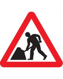 Road Works Fold-Up Road Sign | 600mm Triangle | Reflective PVC