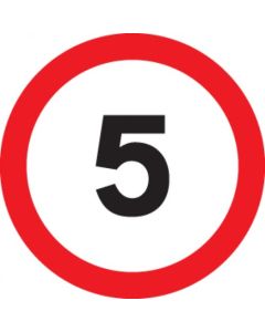 5mph Reflective Traffic Signs | 600mm Diameter | 3mm Aluminium Composite (Class RA1)