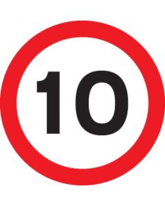 10mph Reflective Traffic Signs | 600mm Diameter | 3mm Aluminium Composite (Class RA1)