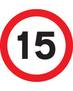 15mph Reflective Traffic Signs | 600mm Diameter | 3mm Aluminium Composite (Class RA1)