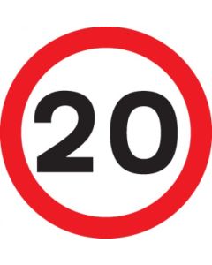 20mph Reflective Traffic Signs | 600mm Diameter | 3mm Aluminium Composite (Class RA1)