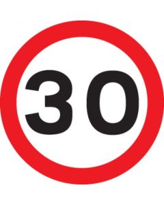 30mph Reflective Traffic Signs | 600mm Diameter | 3mm Aluminium Composite (Class RA1)