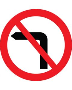 No Left Turn Reflective Traffic Signs | 600mm Diameter | 3mm Aluminium Composite (Class RA1)