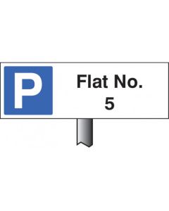 Flat No. (Please specify required no) Verge Sign with Post | 450mm x 150mm