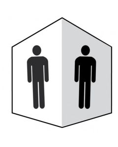 Gents Toilets Symbol - Projecting Signs | 150mm x 200mm | Rigid Plastic