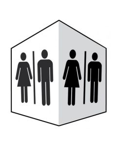 Toilets Symbol - Projecting Signs | 150mm x 200mm | Rigid Plastic