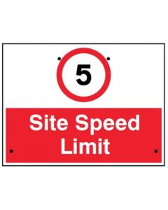 5mph Site Speed Limit Re-Flex Temporary Traffic Signs (Class RA1) | 600mm x 450mm