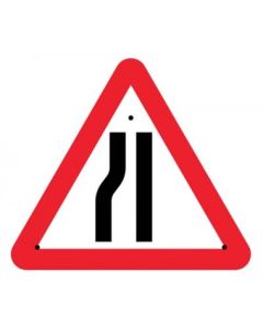 Road Narrowing Left Re-Flex Temporary Traffic Signs (Class RA1) | 750mm Triangle