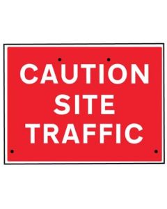 Caution Site Traffic Re-Flex Temporary Traffic Signs (Class RA1) | 600mm x 450mm