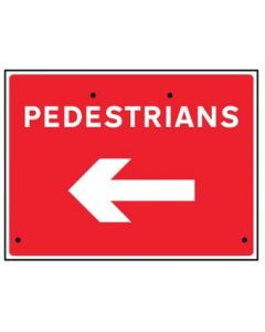 Pedestrians Arrow Left Re-Flex Temporary Traffic Signs (Class RA1) | 600mm x 450mm