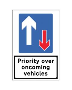 Priority Over Oncoming Vehicles Fold-Up Road Sign | 900mm x 600mm | Reflective PVC