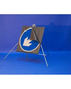 Keep Left/Right with Reversible Arrow Fold-Up Road Sign | 750mm Diameter | Reflective PVC