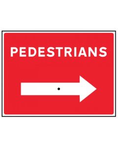 Pedestrians Sign with Detachable Arrow | 600mm x 450mm | Rigid Plastic