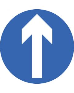 Direction Arrow Forward Reflective Traffic Signs | 600mm Diameter | 3mm Aluminium Composite (Class R2 Permanent)