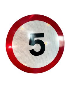 5mph Reflective Traffic Signs | 600mm Diameter | 3mm Aluminium Composite (Class R2 Permanent)