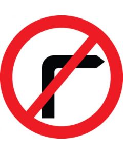 No Right Turn Reflective Traffic Signs | 600mm Diameter | 3mm Aluminium Composite (Class R2 Permanent)