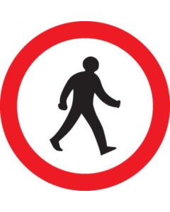 Pedestrians Prohibited Reflective Traffic Signs | 600mm Diameter | 3mm Aluminium Composite (Class R2 Permanent)