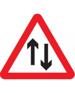 Two Way Traffic Reflective Traffic Signs | 600mm Triangle | 3mm Aluminium Composite (Class R2 Permanent)