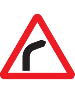 Right Bend Ahead Reflective Traffic Signs | 600mm Triangle | 3mm Aluminium Composite (Class R2 Permanent)