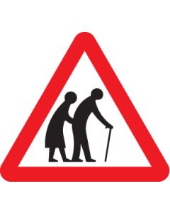 Elderly/Disabled Pedestrians Reflective Traffic Signs | 600mm Triangle | 3mm Aluminium Composite (Class R2 Permanent)