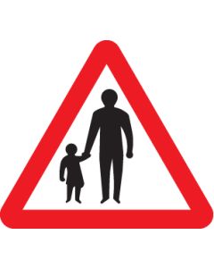 Pedestrians In Road Ahead Reflective Traffic Signs | 600mm Triangle | 3mm Aluminium Composite (Class R2 Permanent)