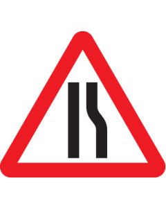 Road Narrows Right Side Reflective Traffic Signs | 600mm Triangle | 3mm Aluminium Composite (Class RA1)