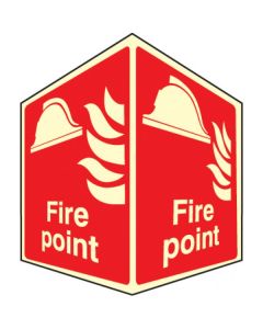 Fire Point Projecting Signs | 150mm x 200mm | Photoluminescent Rigid