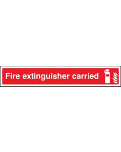 Fire Extinguisher Carried Window Signs