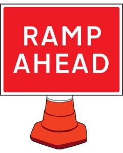 Ramp Ahead Cone Sign | 600mm x 450mm | Reflective Polypropylene