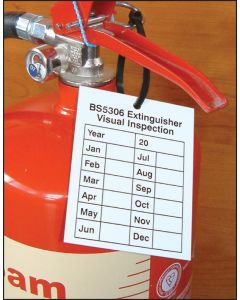 Fire Extinguisher Visual Inspection Tags - Pack of 10 | 50mm x 80mm | Matt PVC