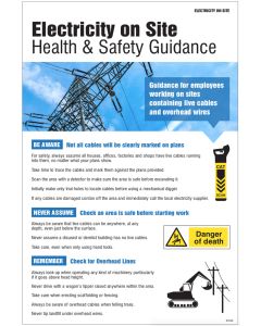 Electricity on Site Poster | 400mm x 600mm | Rigid Plastic