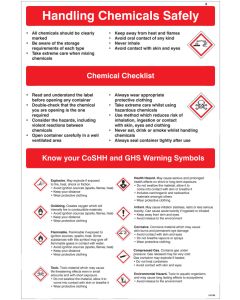 Handling Chemicals Safely Poster | 400mm x 600mm | Rigid Plastic