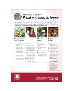 Health & Safety Law Poster | 297mm x 420mm | Flexible Polypropylene