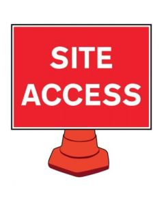 Site Access Cone Sign | 600mm x 450mm | Reflective Polypropylene