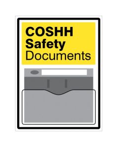 COSHH Safety Document Display Printed on 10mm Foam PVC with Clear Polystyrene Document Holder | 450mm x 600mm