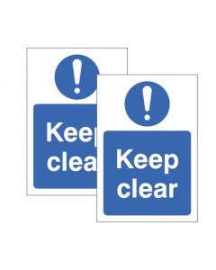 Keep Clear Double Sided Window Sticker | 150mm x 220mm | Face Adhesive Vinyl