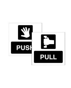 Push / Pull Double Sided Window Sticker | 150mm x 150mm | Face Adhesive Vinyl