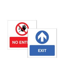 Exit / No Entry Double Sided Window Sticker | 150mm x 150mm | Face Adhesive Vinyl